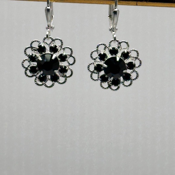 SALE. Swarovski Filigree Earrings - Picture 5 of 6
